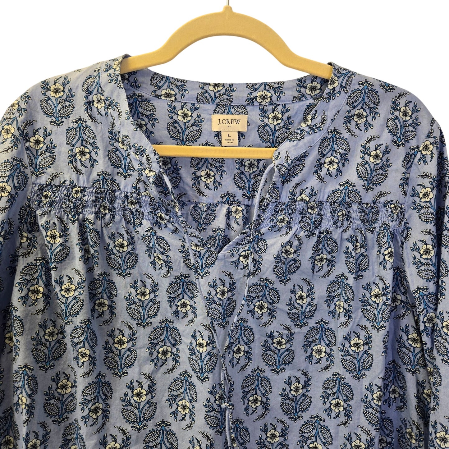 J. Crew Factory Floral Peasant Popover Top Size Large