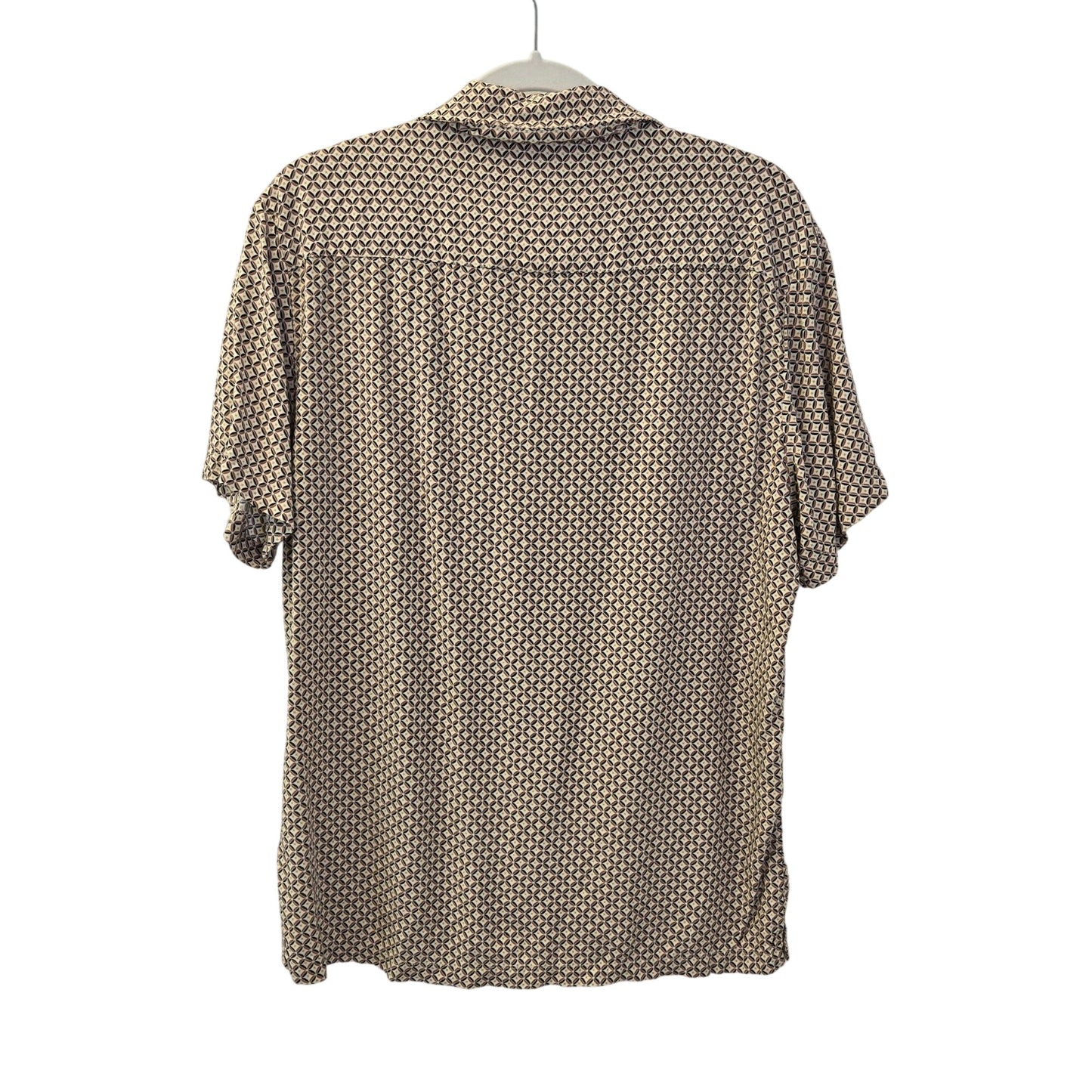 Denim & Flower Ricky Singh 100% Viscose Diamond Print Button Down Shirt Size Large