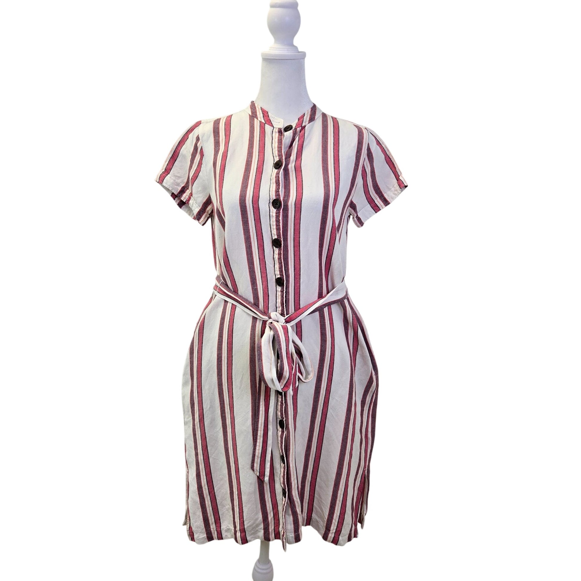 Loft Linen Blend Striped Belted Shirt Dress Size 2 Petite – theuntamedthread.com Loft Linen Blend Striped Belted Shirt Dress Size 2 Petite – theuntamedthread.com