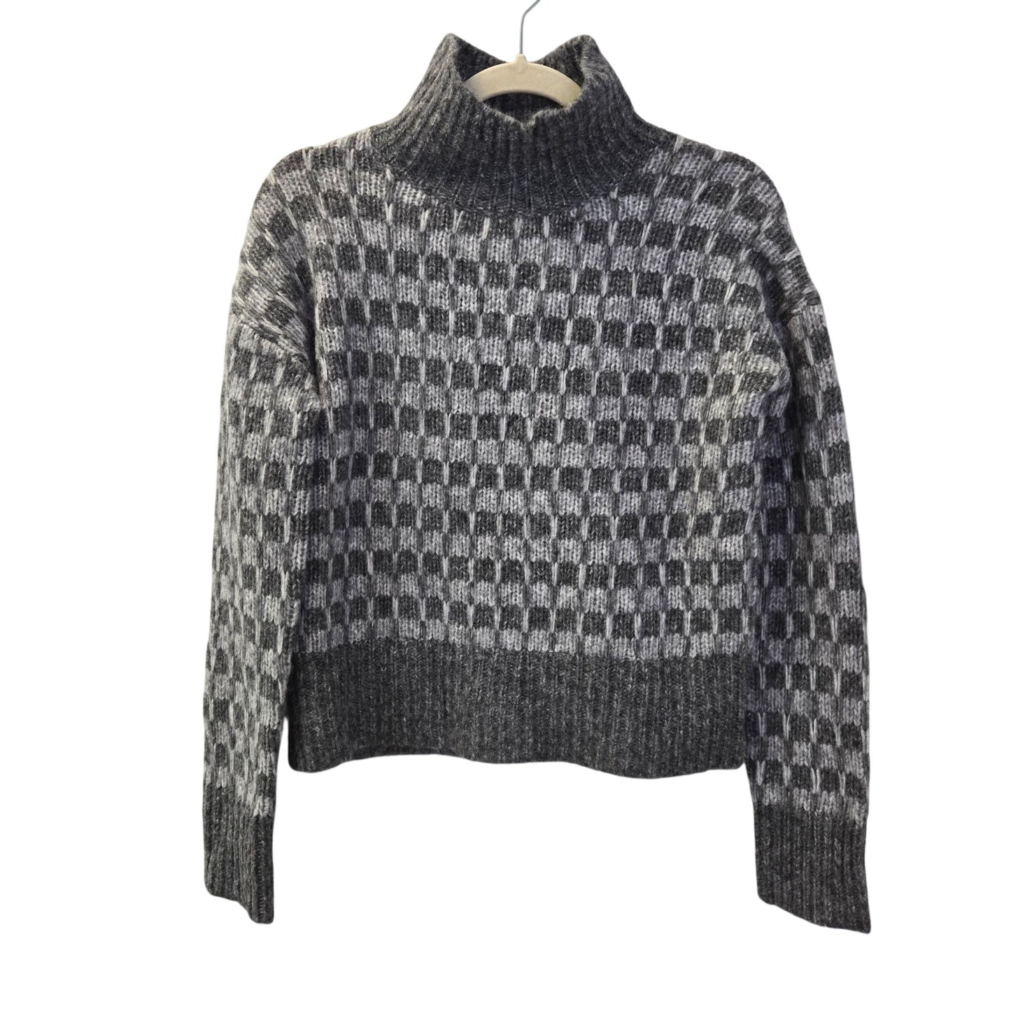NWT Everlane The Cloud Checkered Oversized Wool Blend Turtleneck Sweater XXS/XS