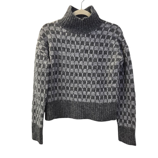 NWT Everlane The Cloud Checkered Oversized Wool Blend Turtleneck Sweater XXS/XS