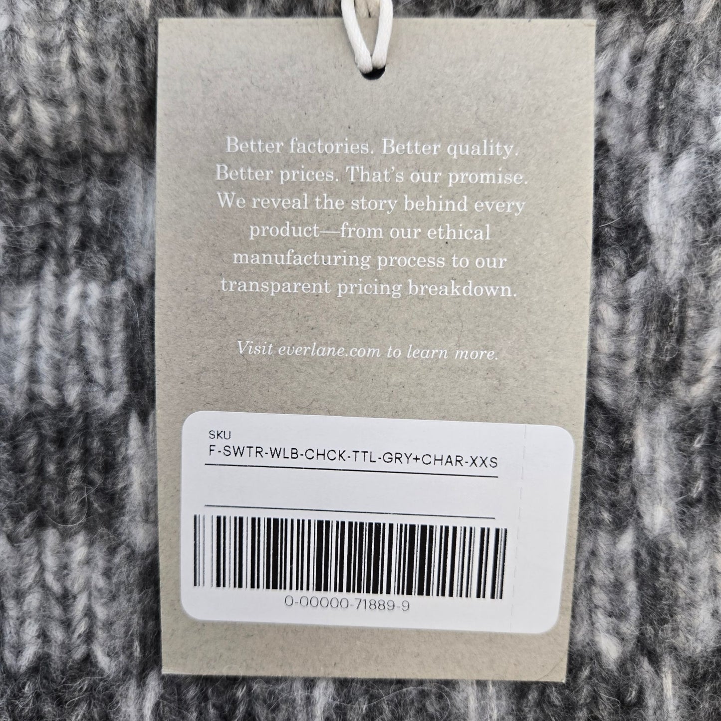 NWT Everlane The Cloud Checkered Oversized Wool Blend Turtleneck Sweater XXS/XS