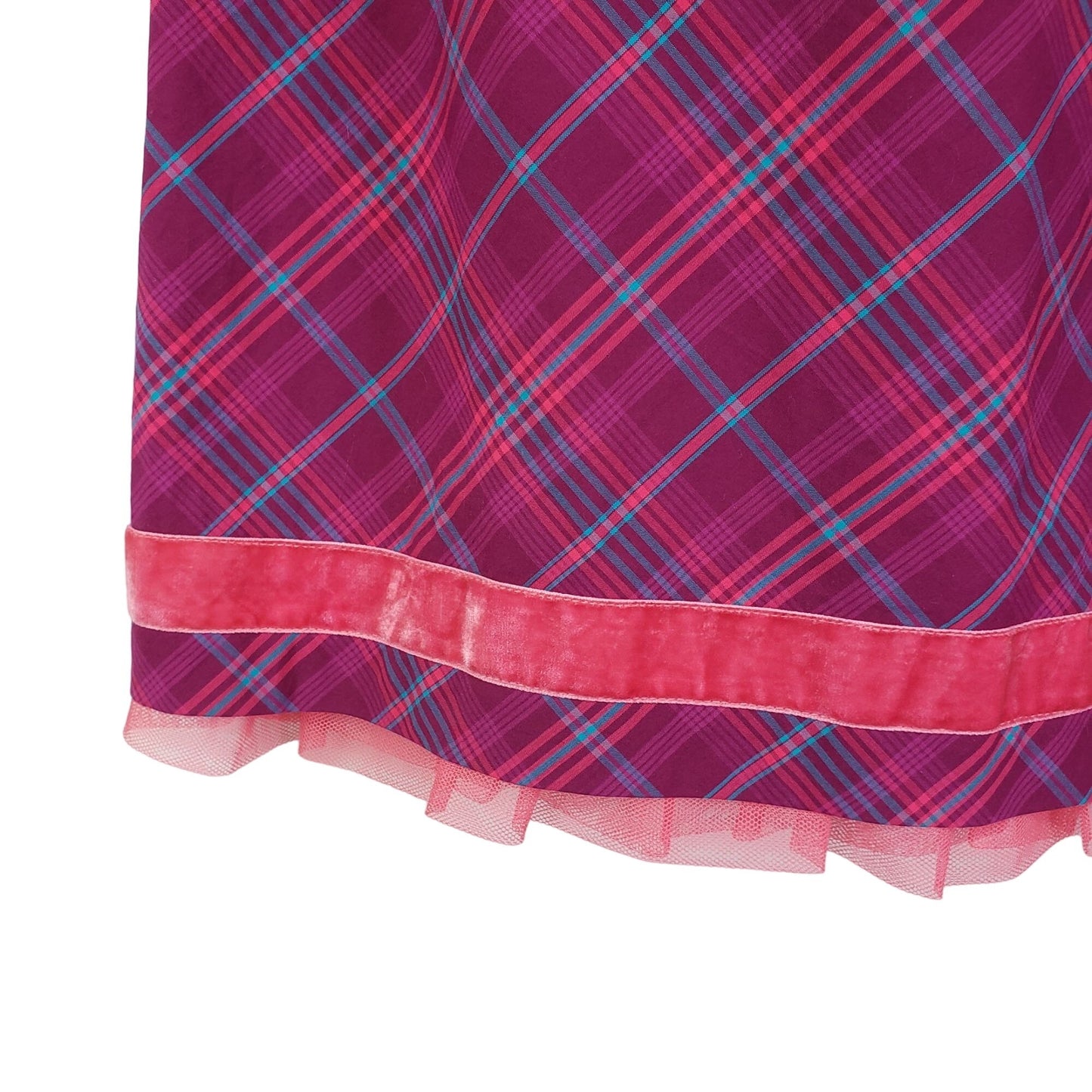 NWT Matilda Jane Plaid Mini Skirt with Velvet Trim Size XS
