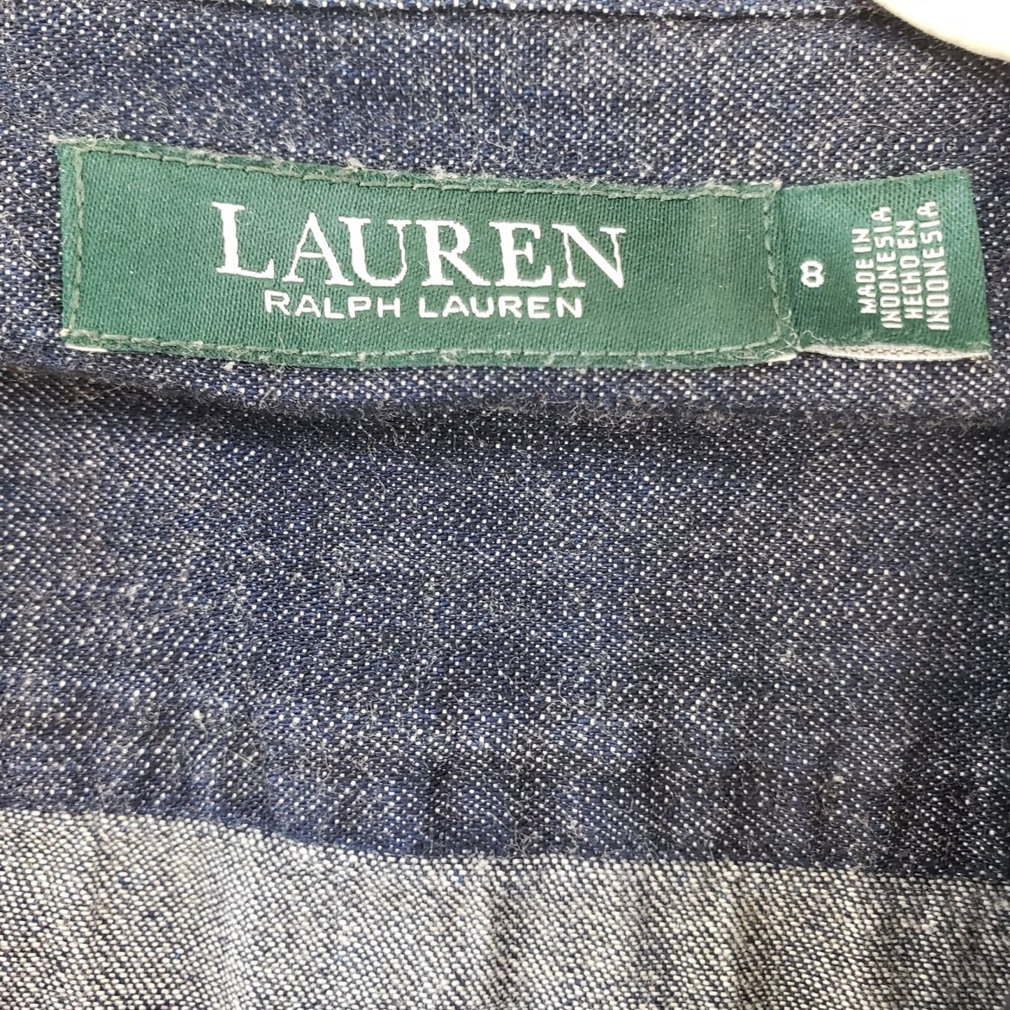 Lauren Ralph Lauren Chambray Midi Shirt Dress Size 8 *Missing Belt*