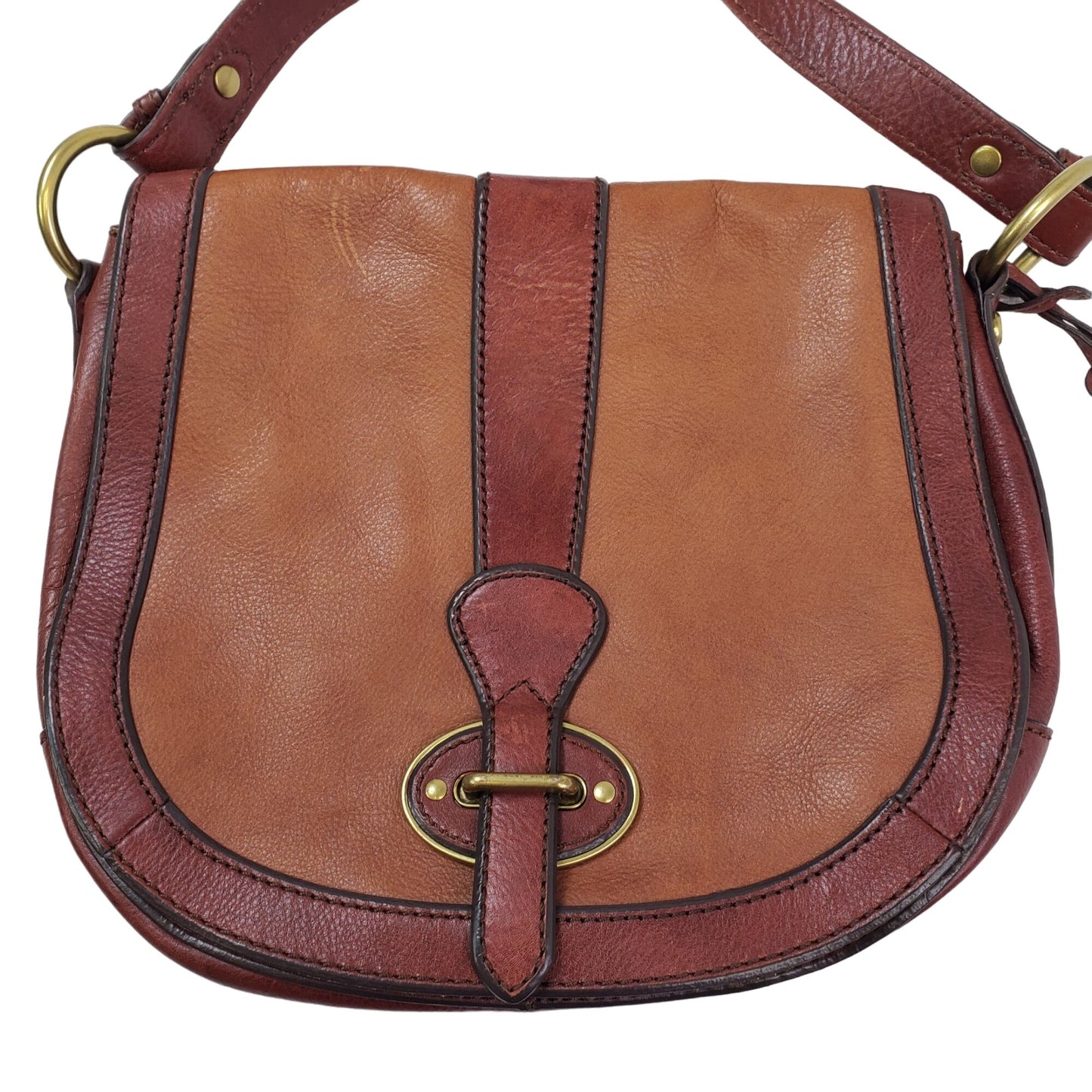 Fossil Vintage Reissue Leather Saddle Crossbody Bag with Key Tag