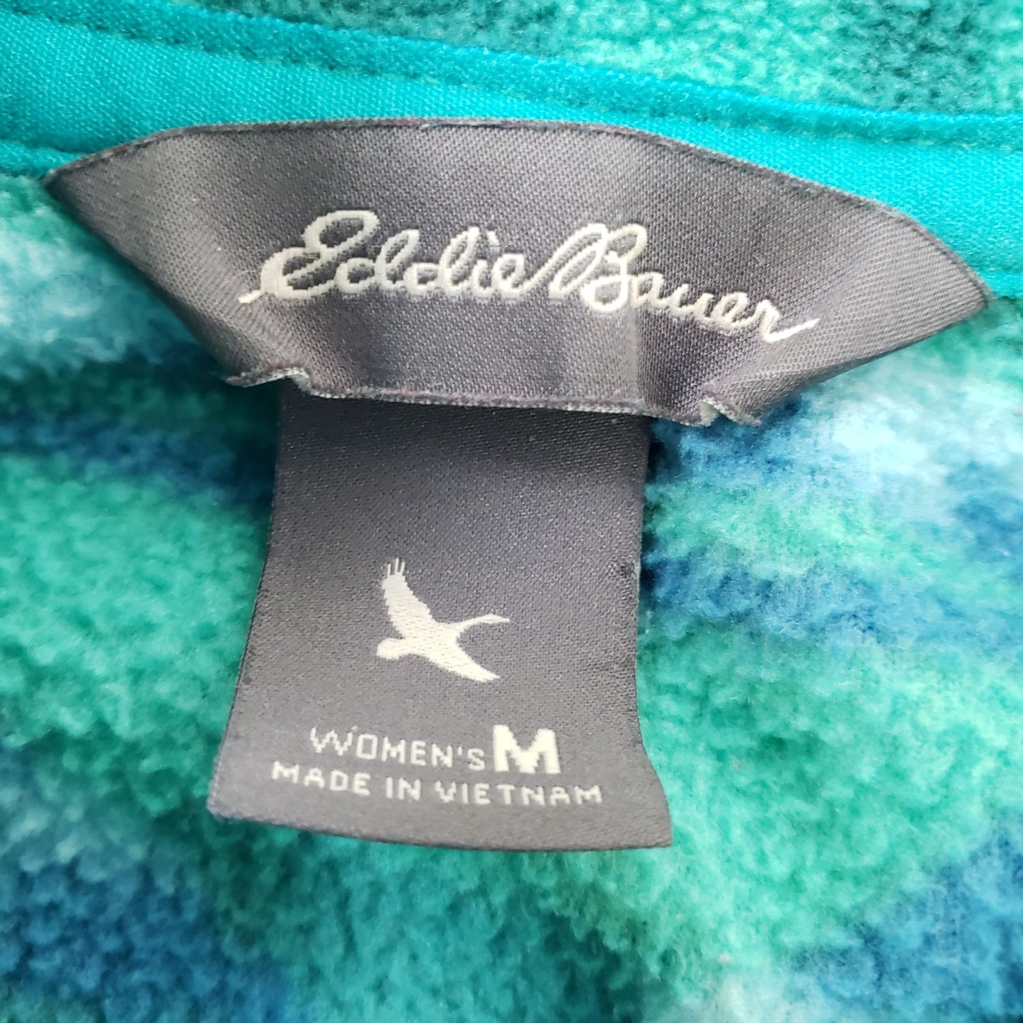 Eddie Bauer Fair Isle Quarter Zip Fleece Jacket Size Medium