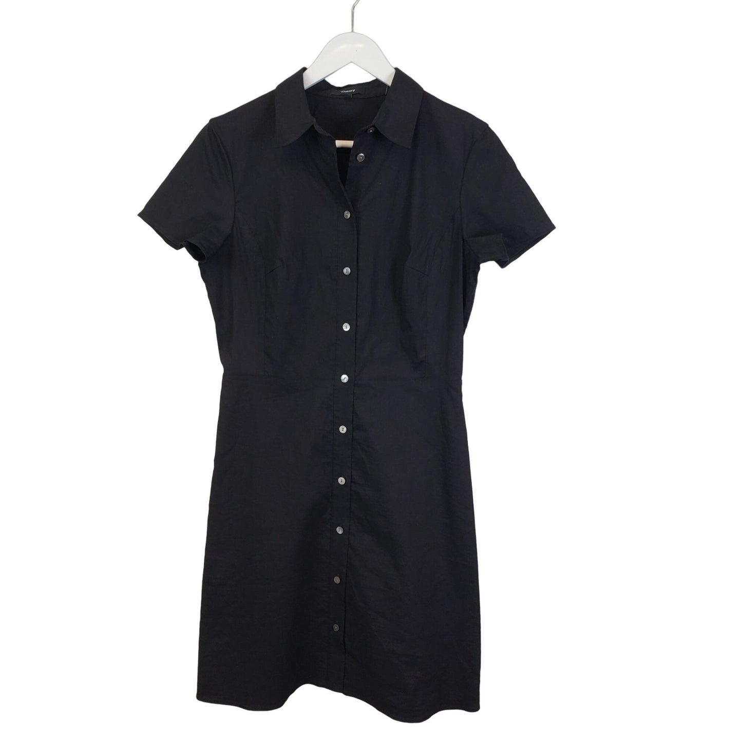 Theory SS BD Eco Crunch Linen Blend Shirt Dress Size 8