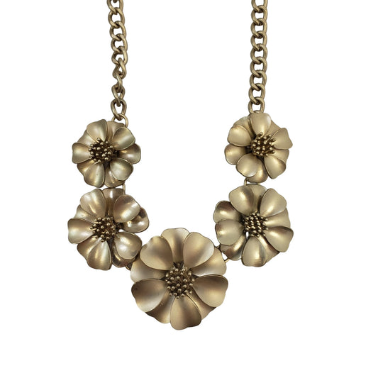 NWT Pier 1 Imports Gold Tone Floral Necklace