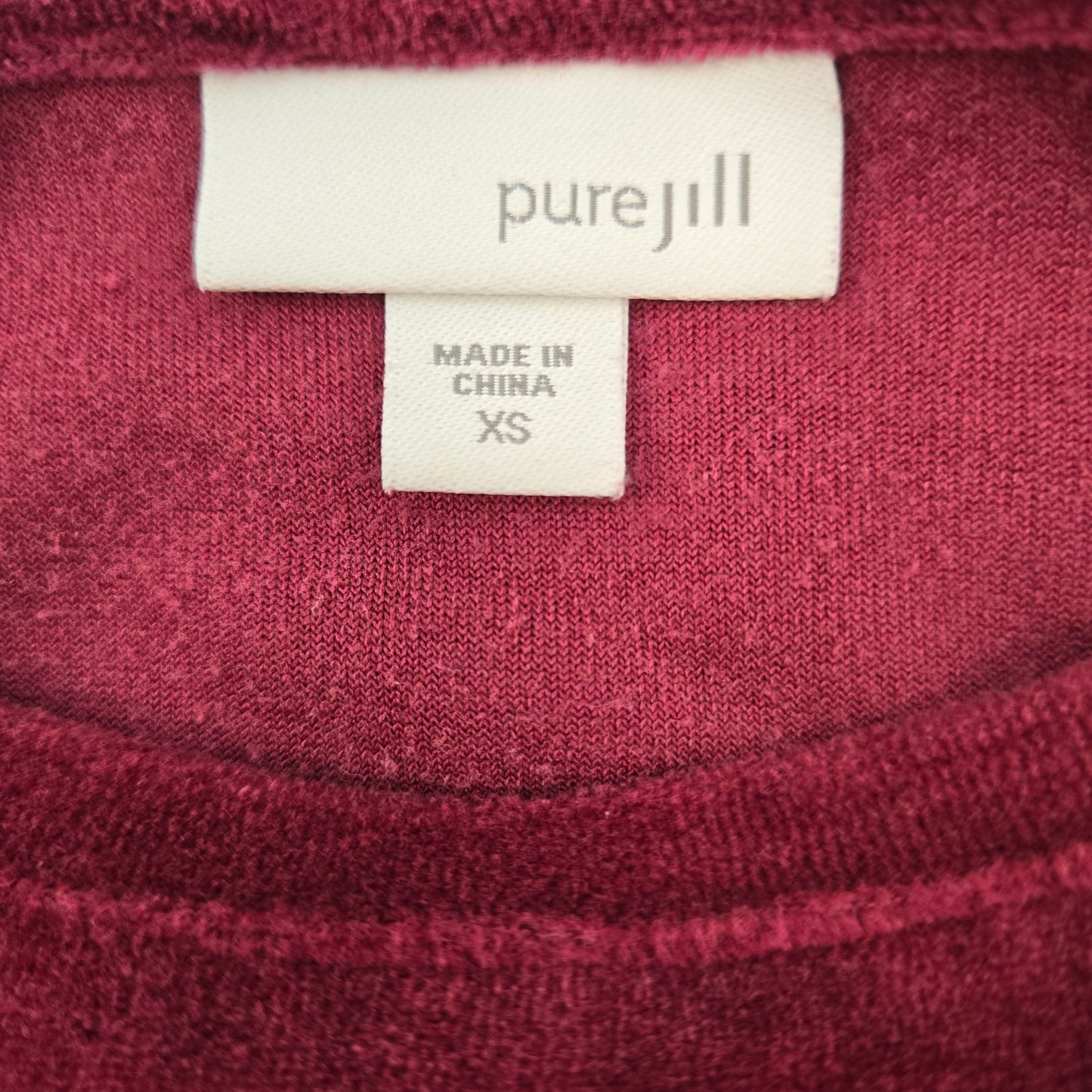 J. Jill Pure Jill Velour Velvet Long Sleeve Shift Dress Size XS