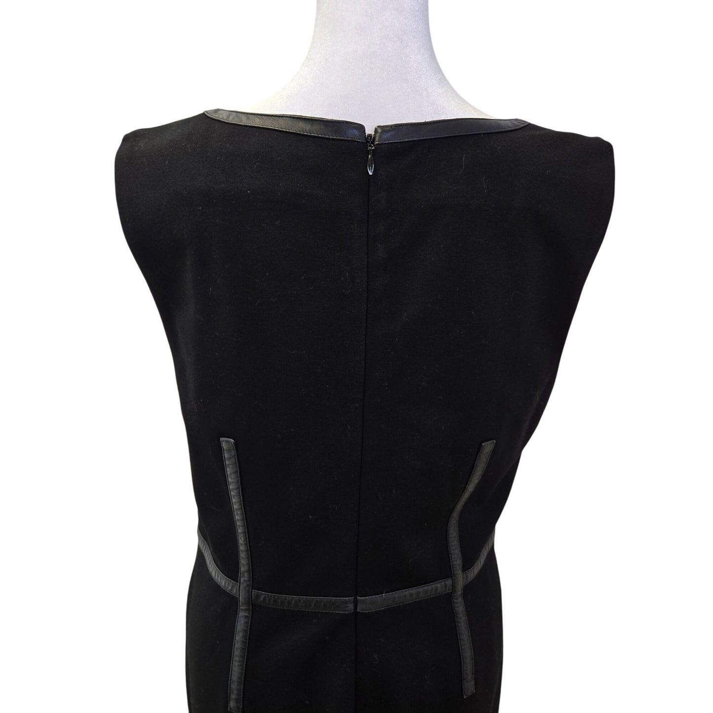 Trina Turk Katherine Ponte Vegan Leather Accent Black Dress Size 10