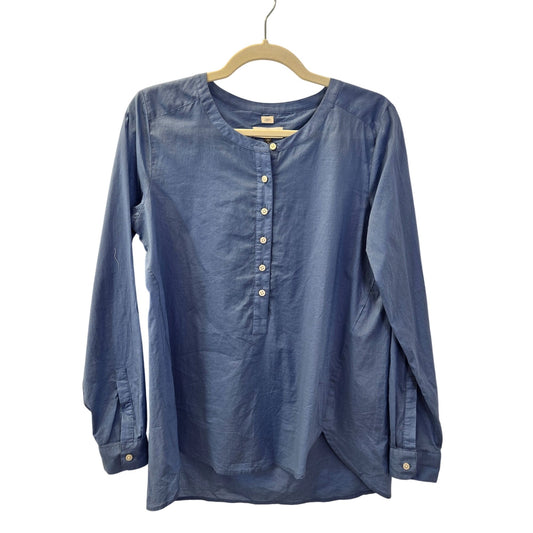 Loft The Softened Half Button Down Oversized Popover Shirt Size Small