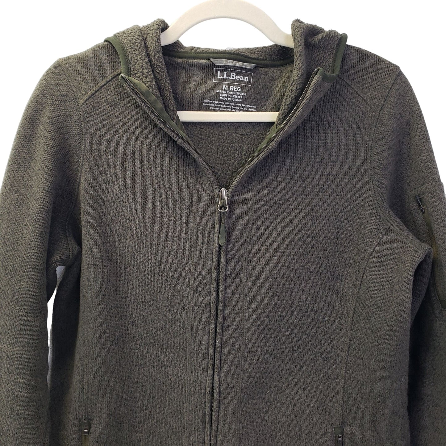 L.L. Bean Longline Fleece Lined Hooded Jacket Size Medium