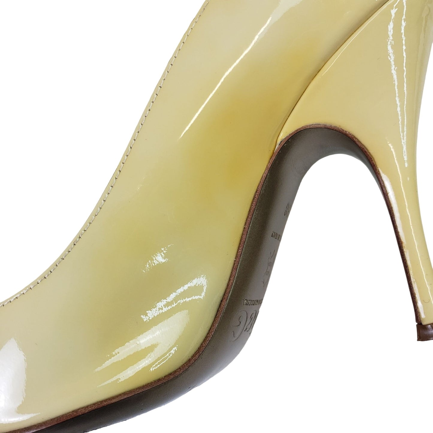Dolce & Gabbana Patent Leather Spuntata Vernice Peep Toe Heels Size EU 38/US 8