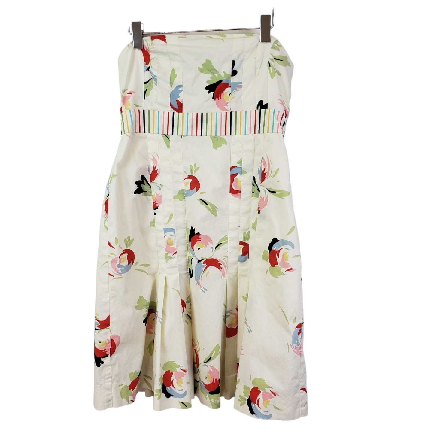 Anthropologie Maeve Floral Strapless Mini Summer Dress Size 10
