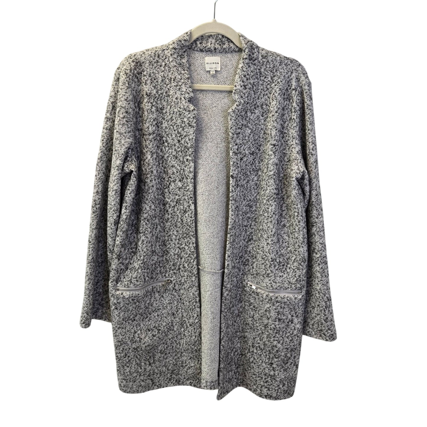 Ellison Wool Blend Heathered Open Longline Cardigan Sweater Size Medium