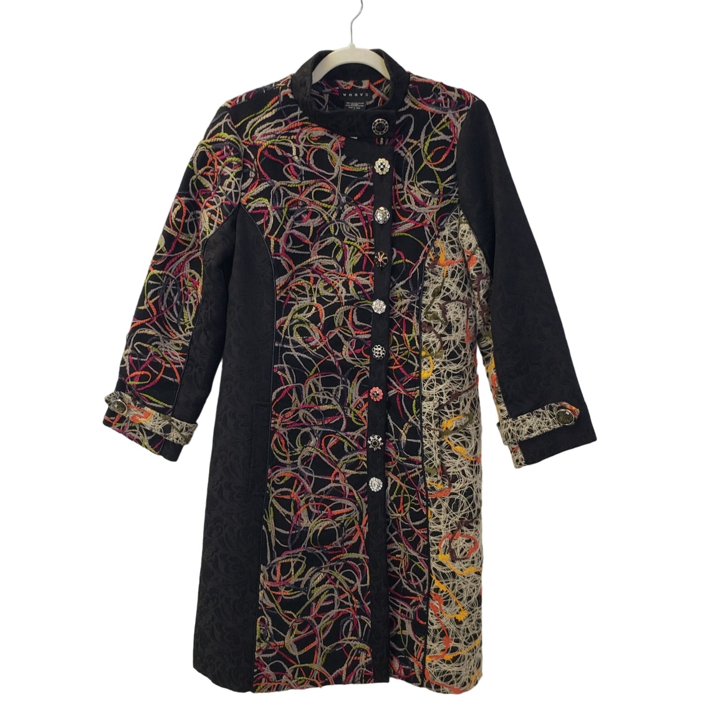 Weavz Wool Blend Embroidered Coat Size Small