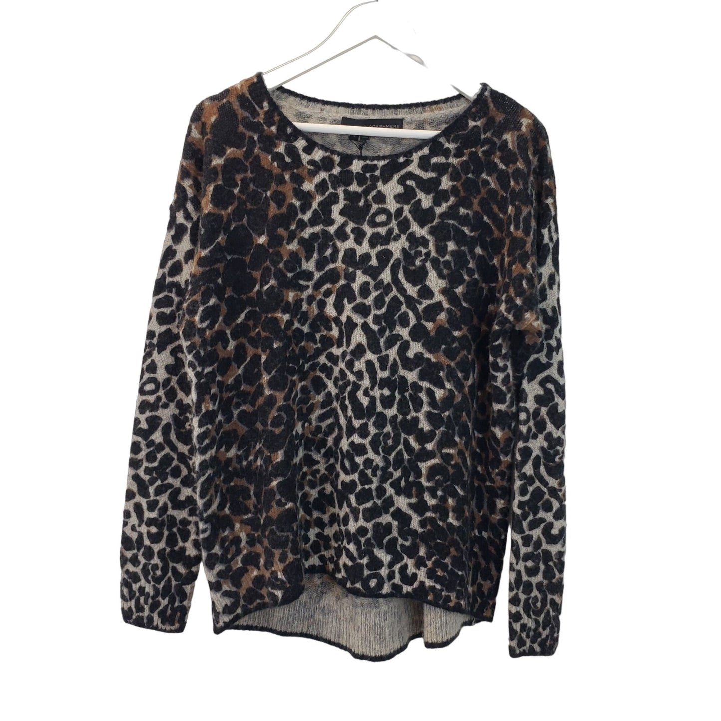 NWT 360 Cashmere Leopard Print Cashmere & Wool Blend Sweater Size Small