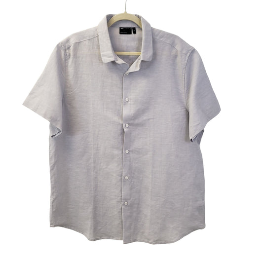 ASOS Linen Blend Short Sleeve Button Down Shirt Size 2XL