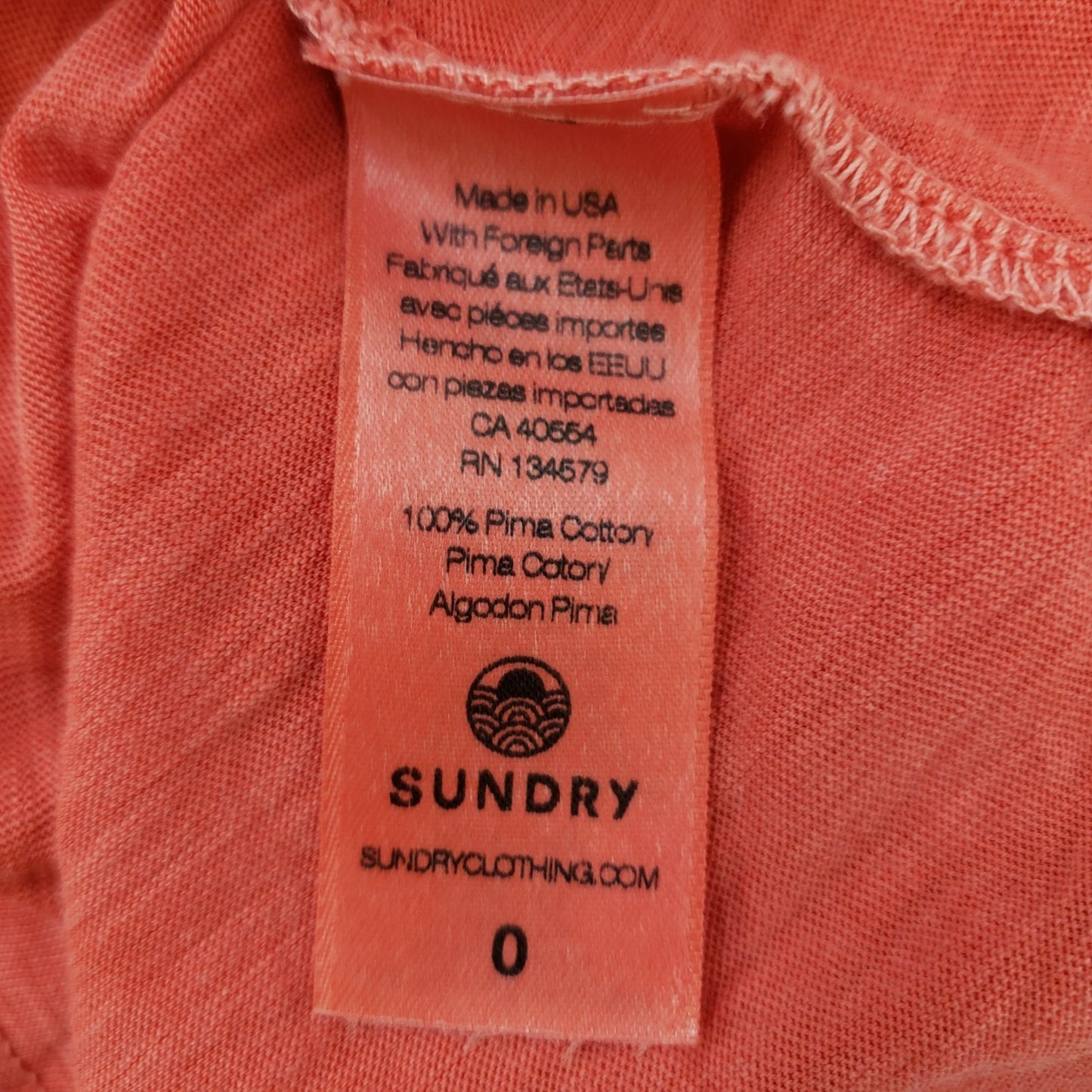 Sundry Ruffle Neck Puff Sleeve Slub T-shirt Size 0