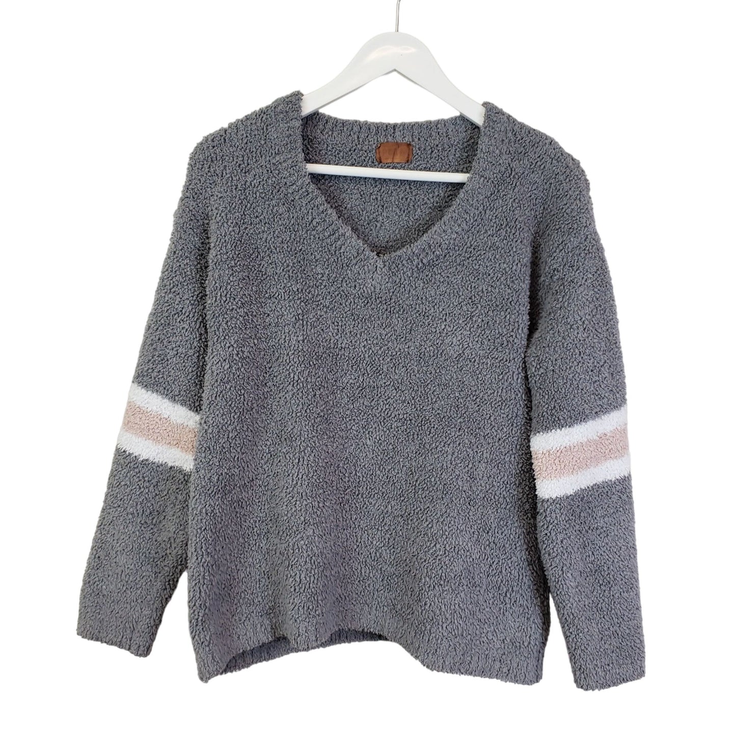 POL Sherpa Fleece V-Neck Sweater Size Medium