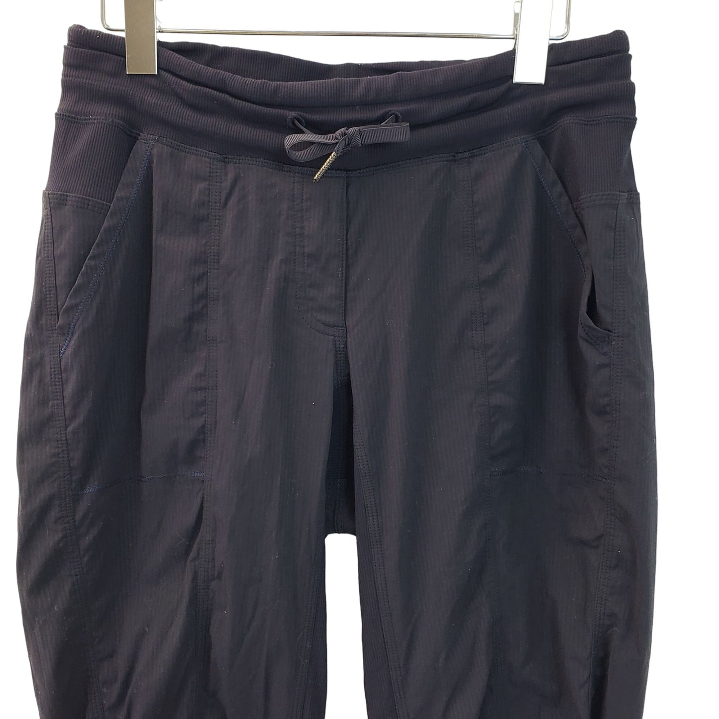Lululemon Black Micro Striped Track Pants with Pockets Size 6