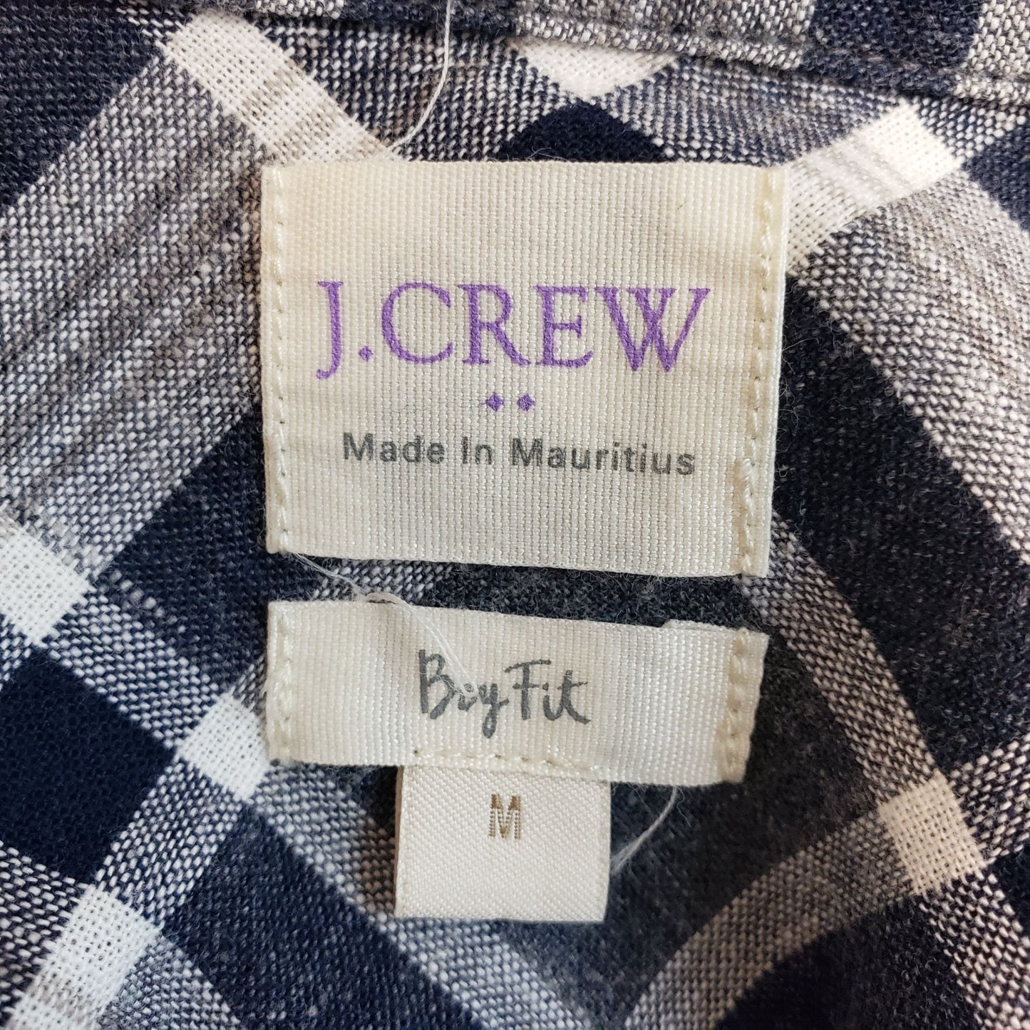 J. Crew Factory Boy Fit Half Button Down Plaid Shirt Size Medium