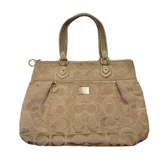 Coach Poppy Metallic Signature Satchel Handbag