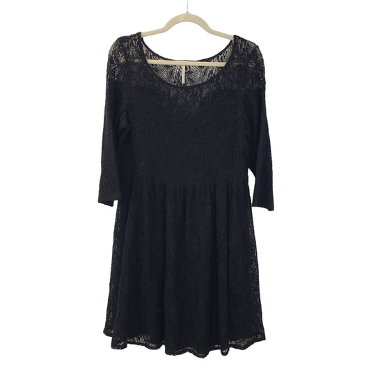 Free People Lace Overlay Fit & Flare Dress Size Medium