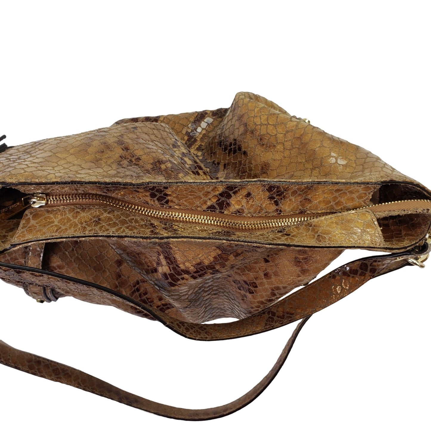 Michael Kors Snakeskin Embossed Leather Satchel Shoulder Bag