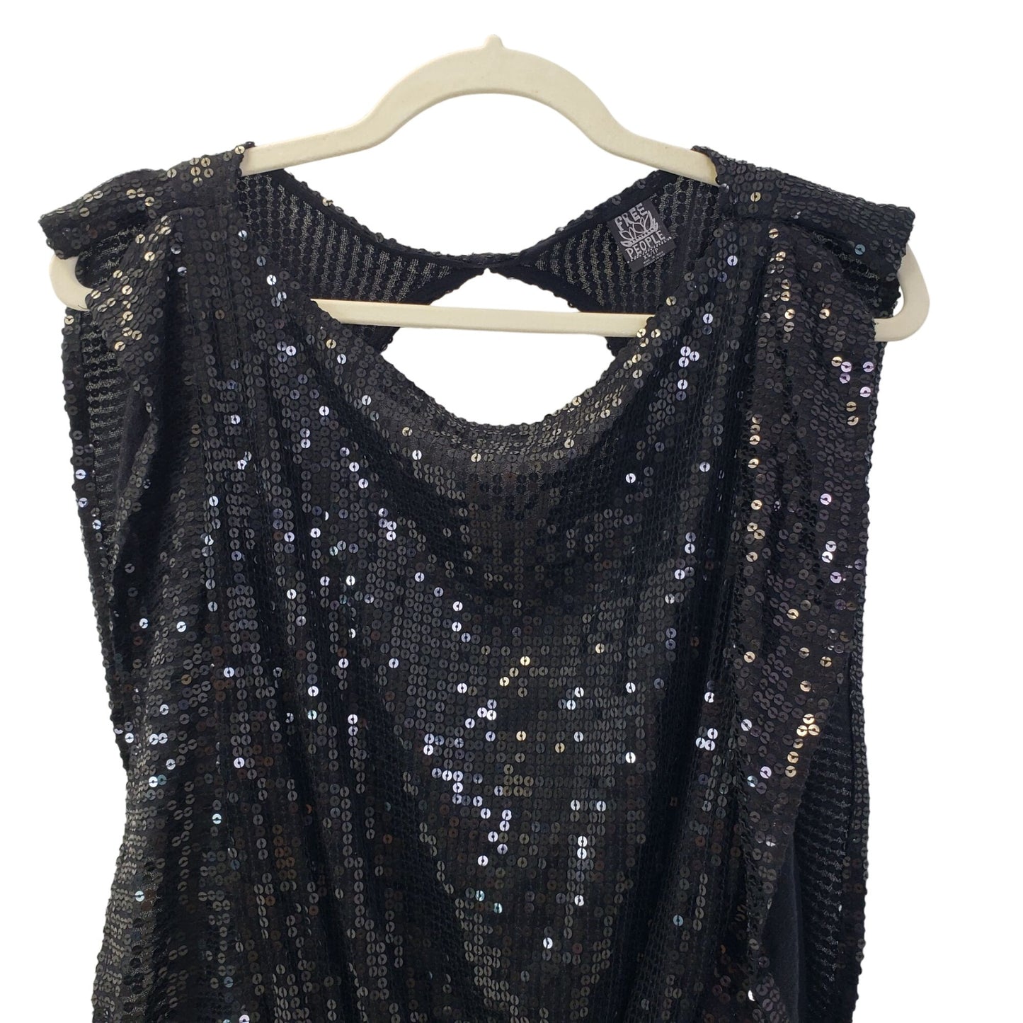 Free People Sequin Embellished Tunic Top Size XS