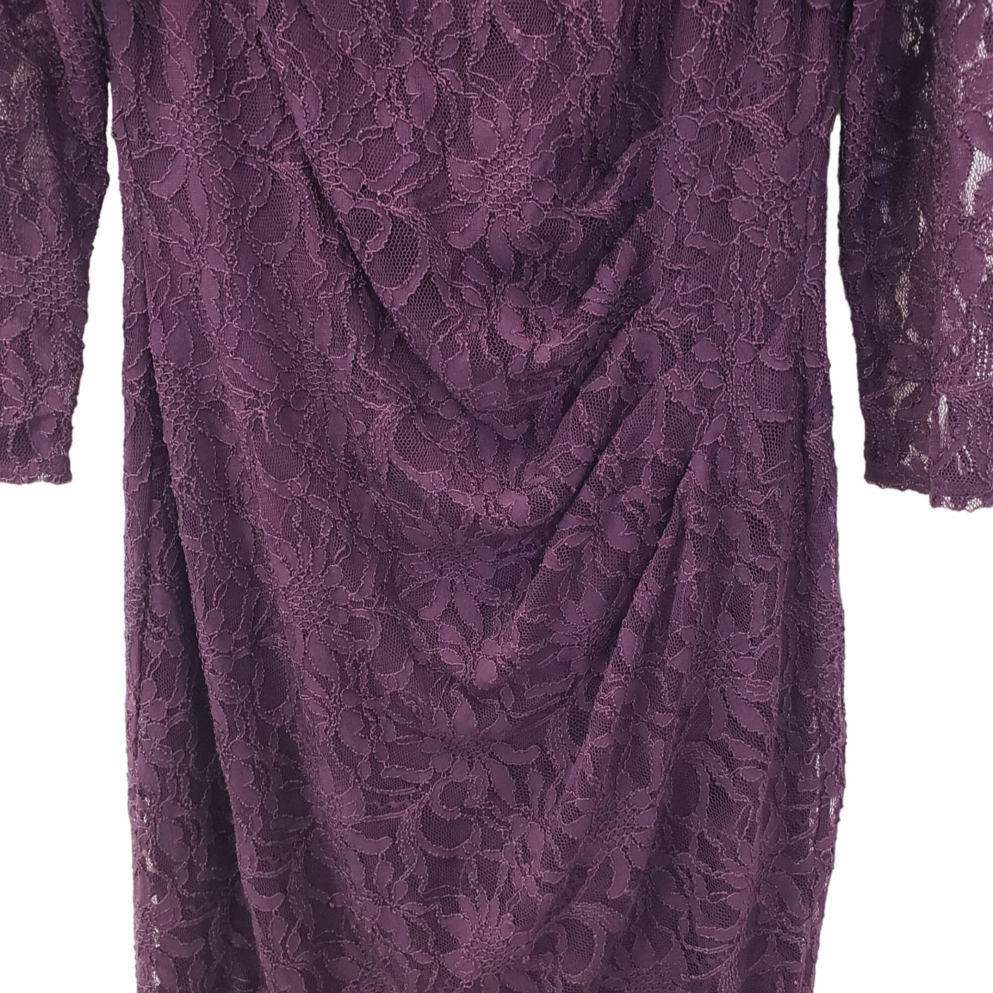 Eliza J Lace Overlay Side Ruched Dress Size 10