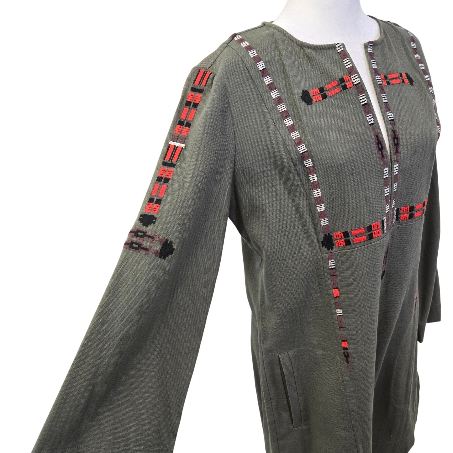 Twelfth Street by Cynthia Vincent Tencel Blend Aztec Print Dress Size Small