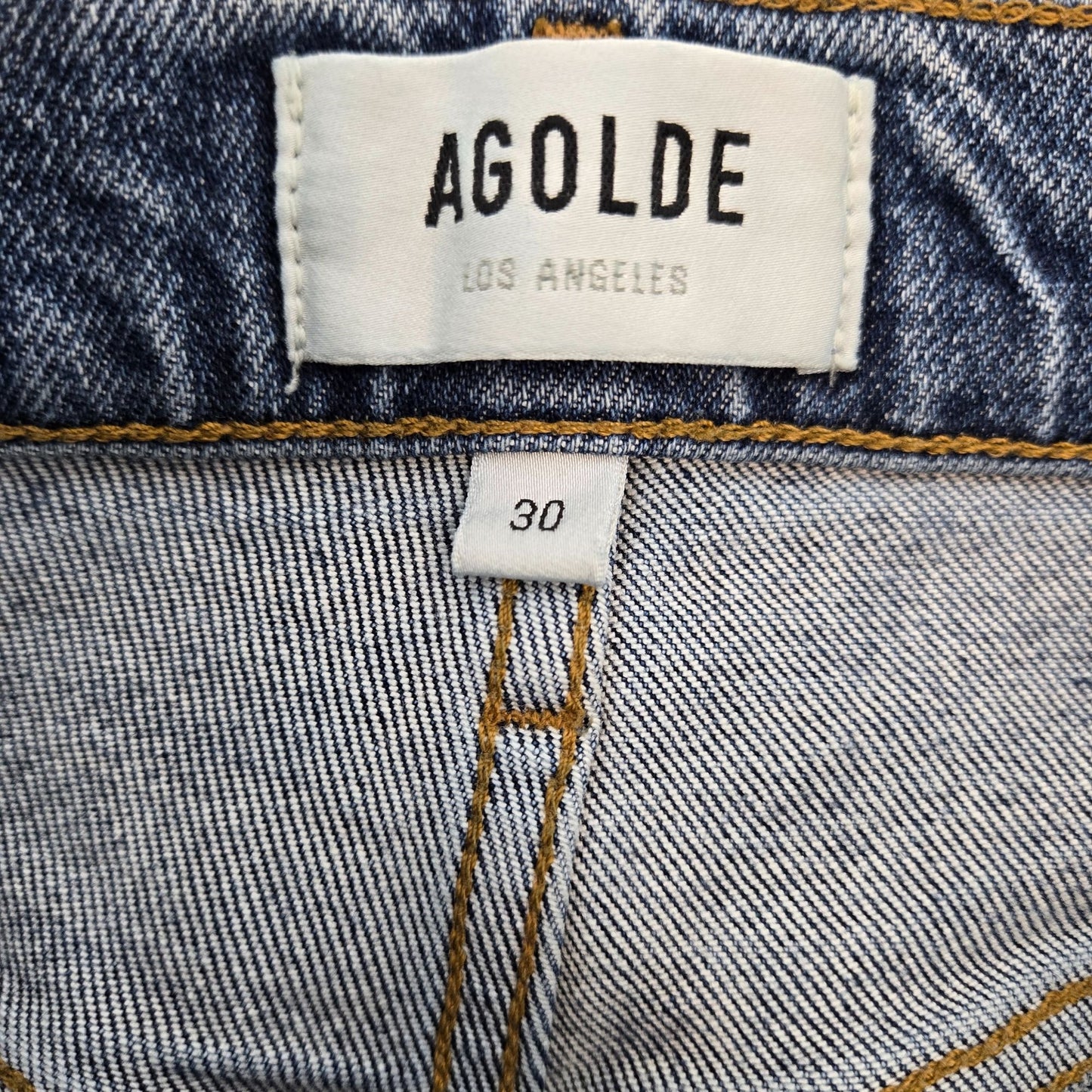 Agolde Riley High Rise Straight Crop Jeans in Frequency Wash Size 30