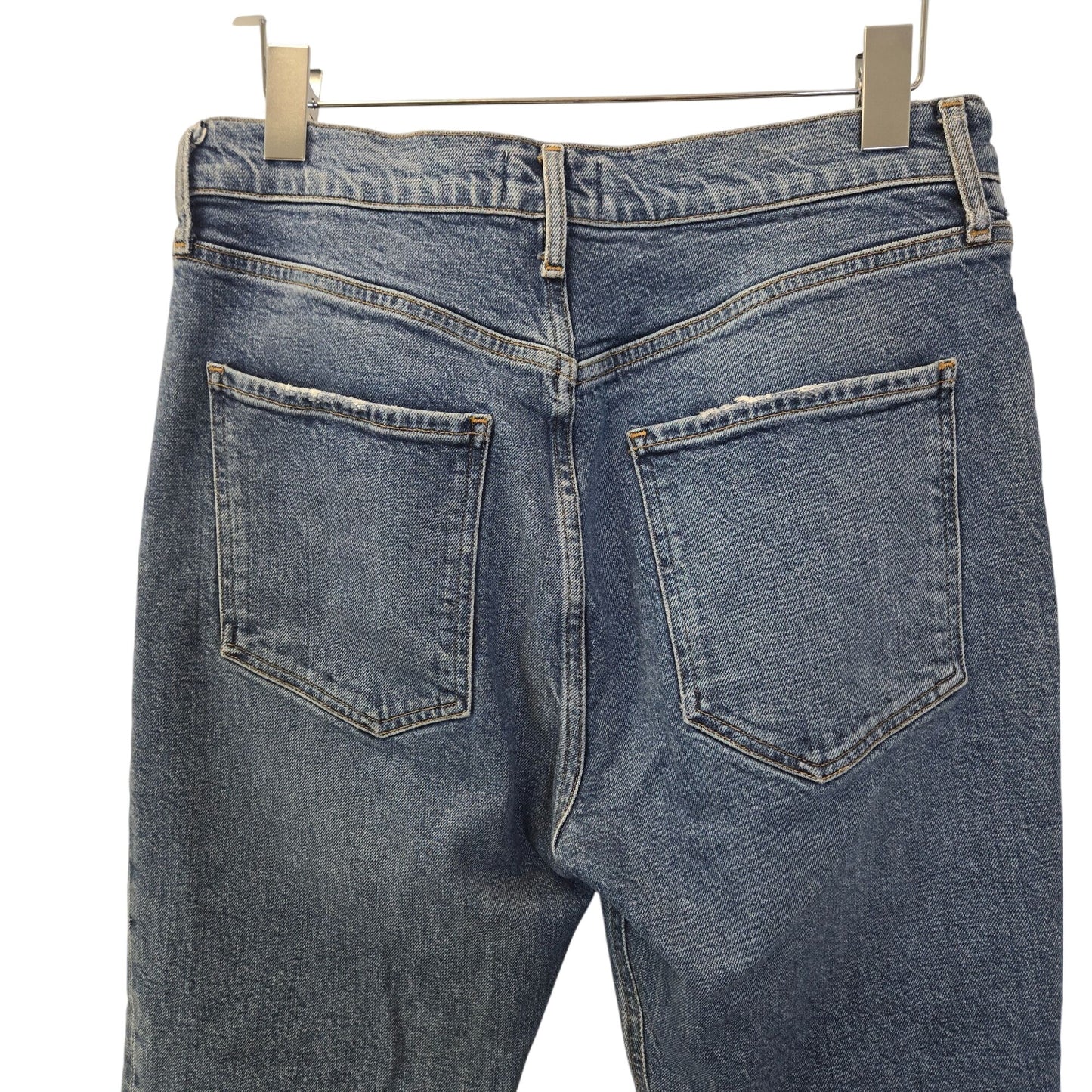 Agolde Riley High Rise Straight Crop Jeans in Frequency Wash Size 30