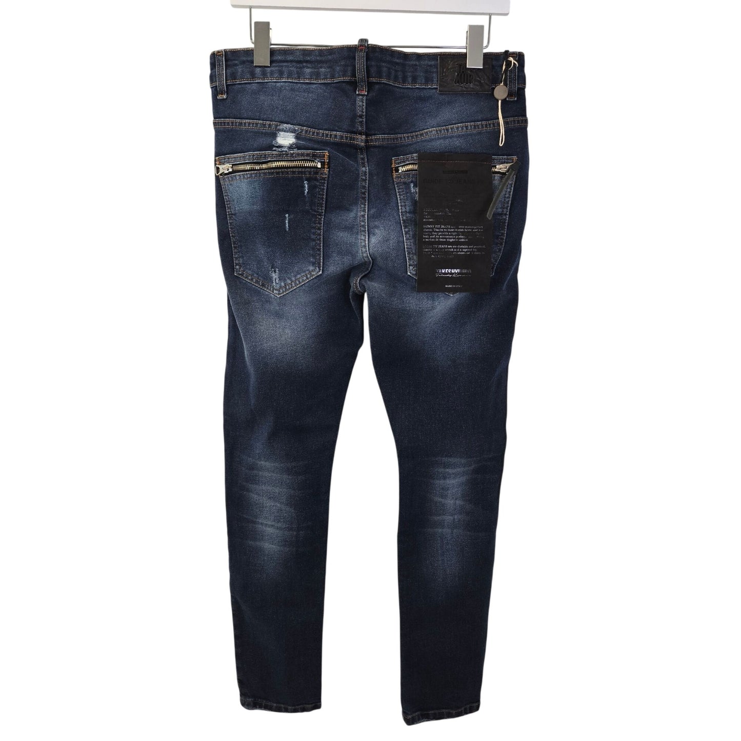 NWT Takeshy Kurosawa Jackson Con Zip Fly Distressed Tapered Jeans Size 34