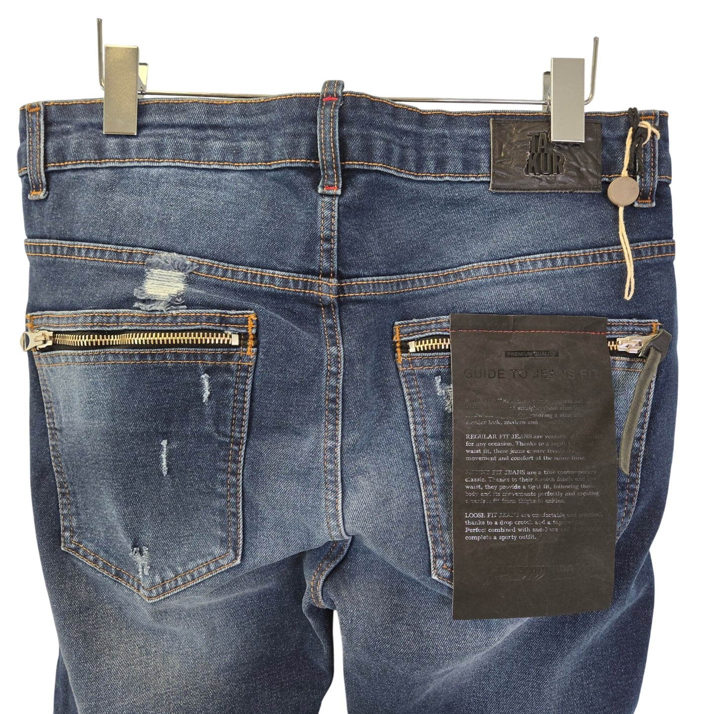NWT Takeshy Kurosawa Jackson Con Zip Fly Distressed Tapered Jeans Size 34