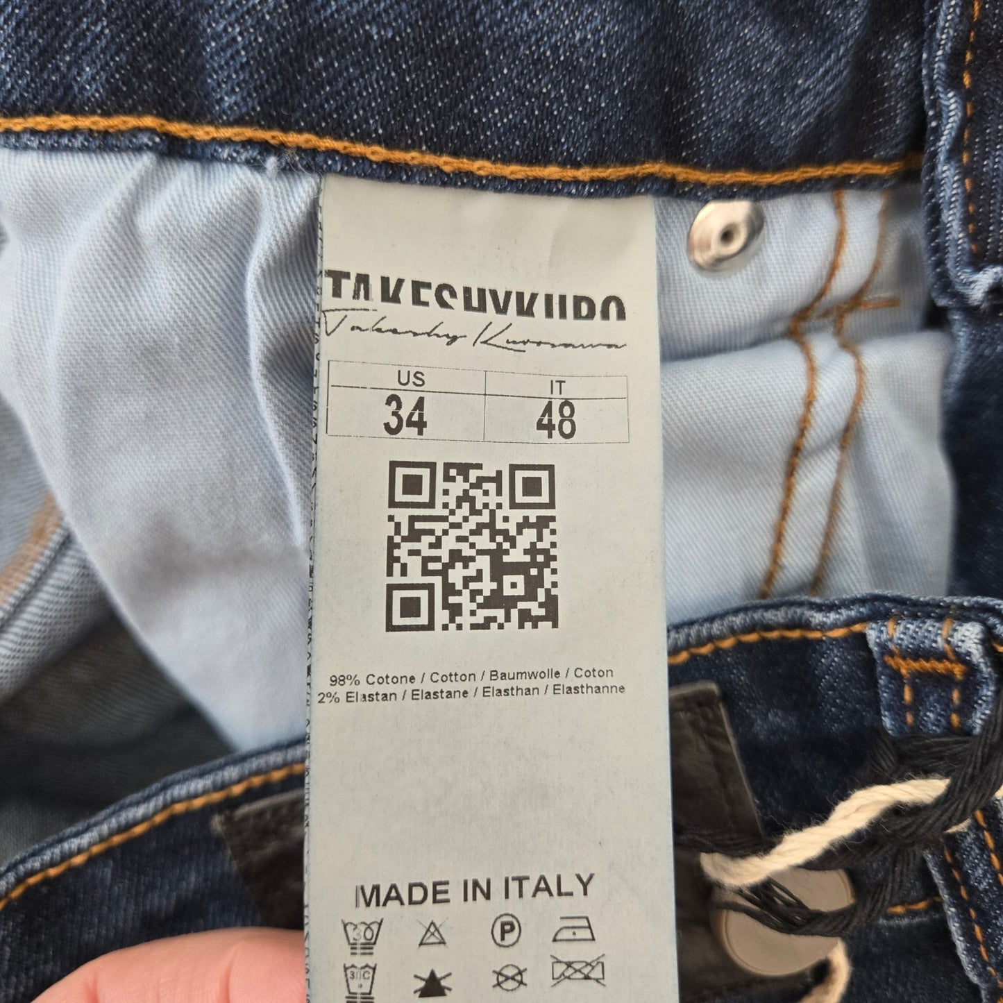 NWT Takeshy Kurosawa Jackson Con Zip Fly Distressed Tapered Jeans Size 34
