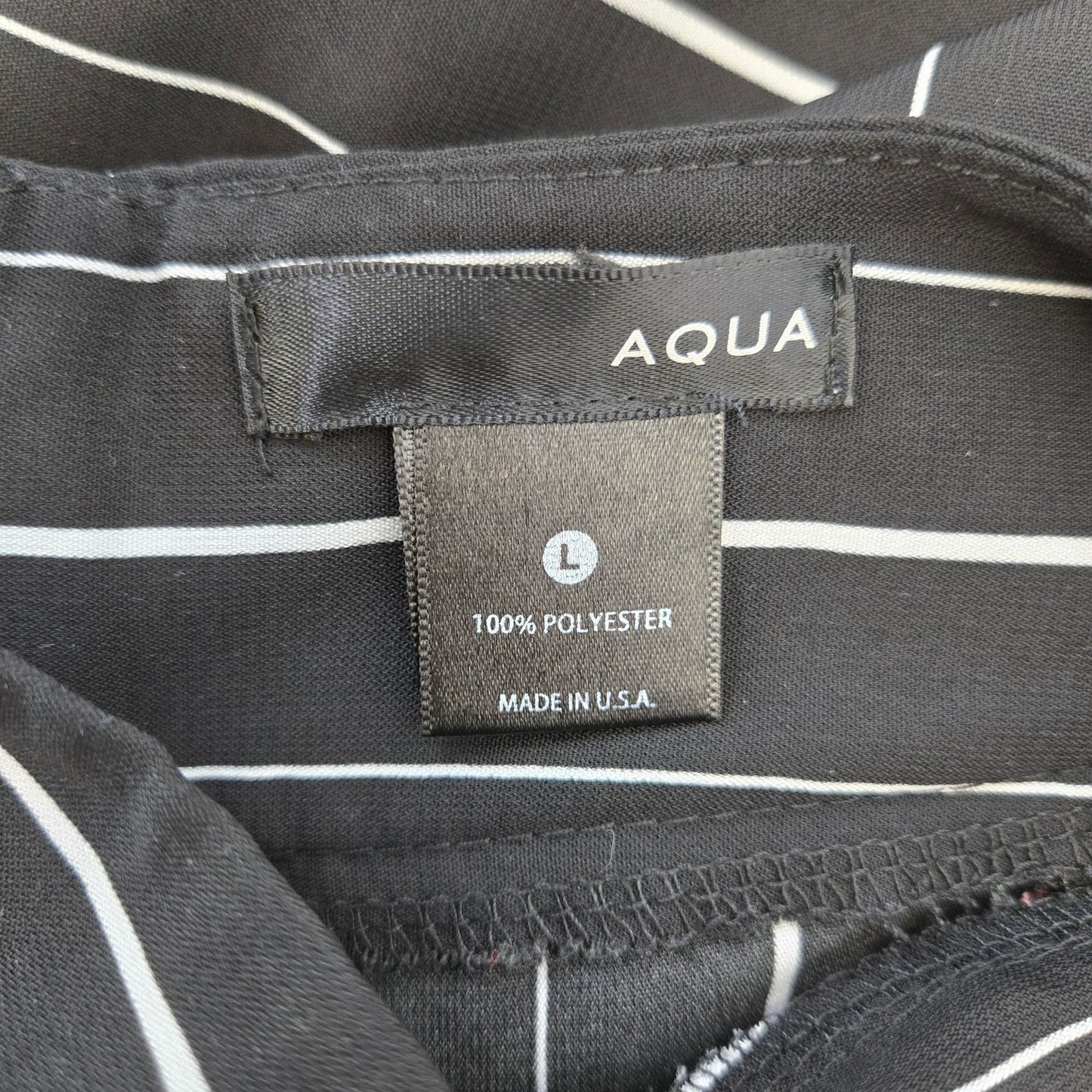 Aqua Striped Wide Leg High Rise Belted Trouser Pants Size Large