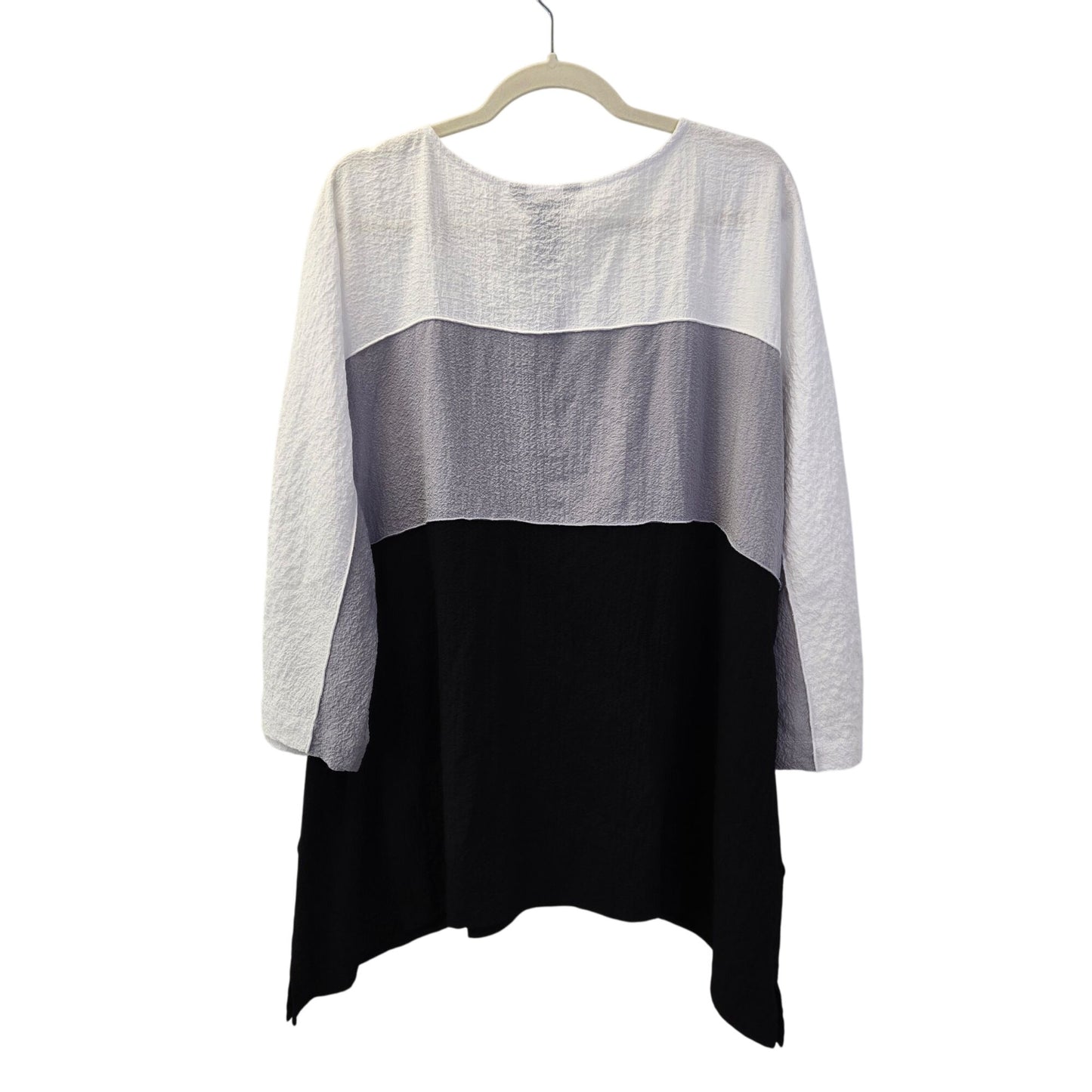 Ali Miles 3/4 Zip Color Block Gauzy Tunic Top w/Pockets Size Large