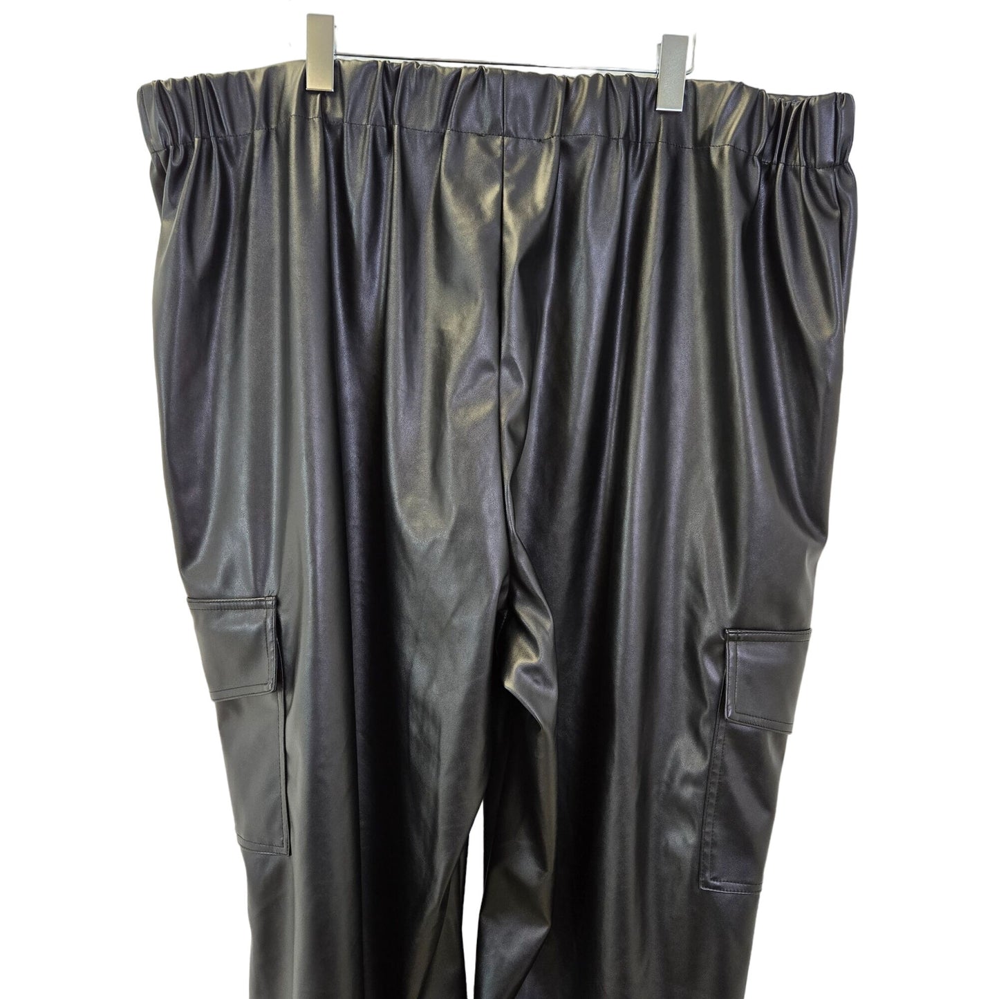 And Now This Vegan Leather Wide Leg Cargo Pants Size 24W