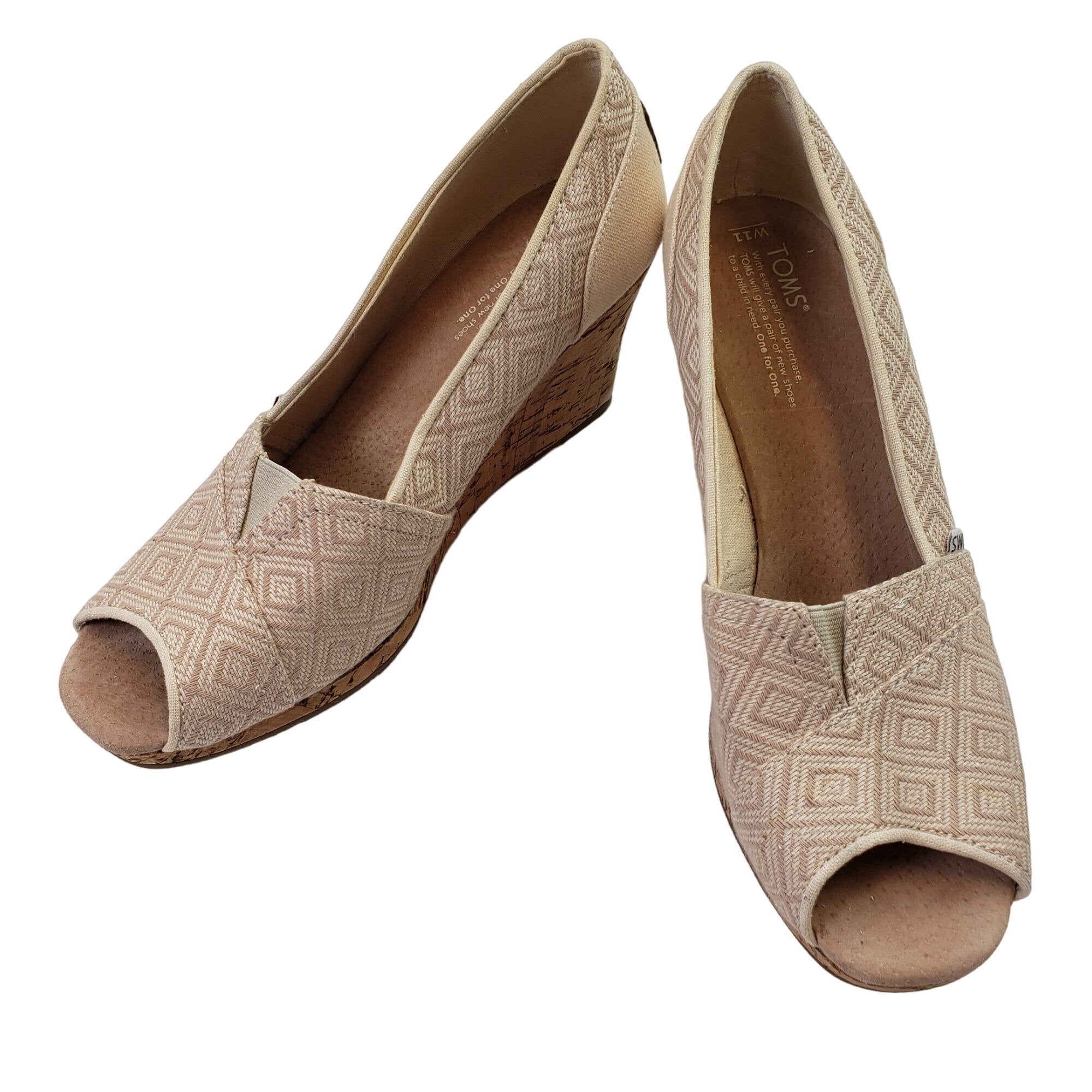 Toms cork wedge discount sandals