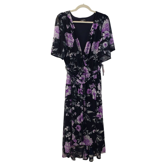 NWT R&M Richards Floral Faux Wrap Midi Dress Size 20W