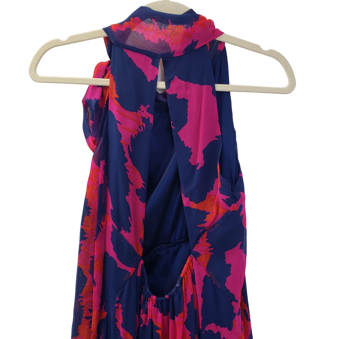 Diane Von Furstenberg Silk Graphic Print Halter Dress Size 10