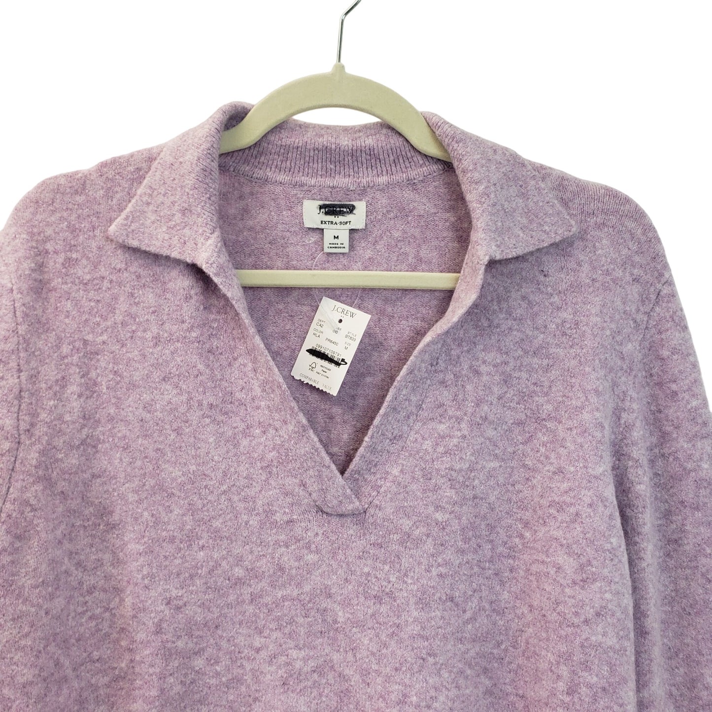 NWT J. Crew Factory Wool Blend Extra Soft V-Neck Sweater Size Medium