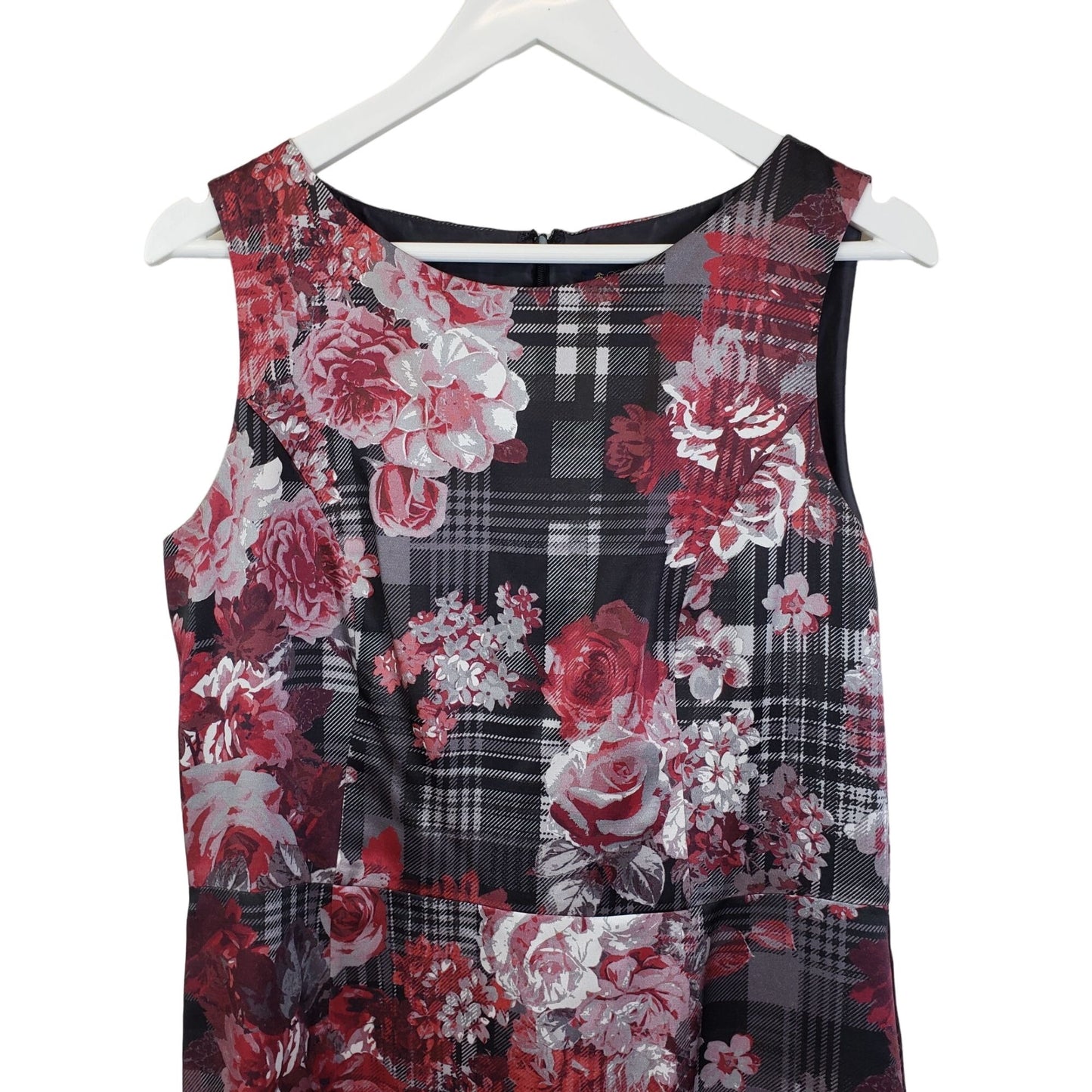 Brooks Brothers Silk & Wool Blend Floral & Plaid Shift Dress Size 8