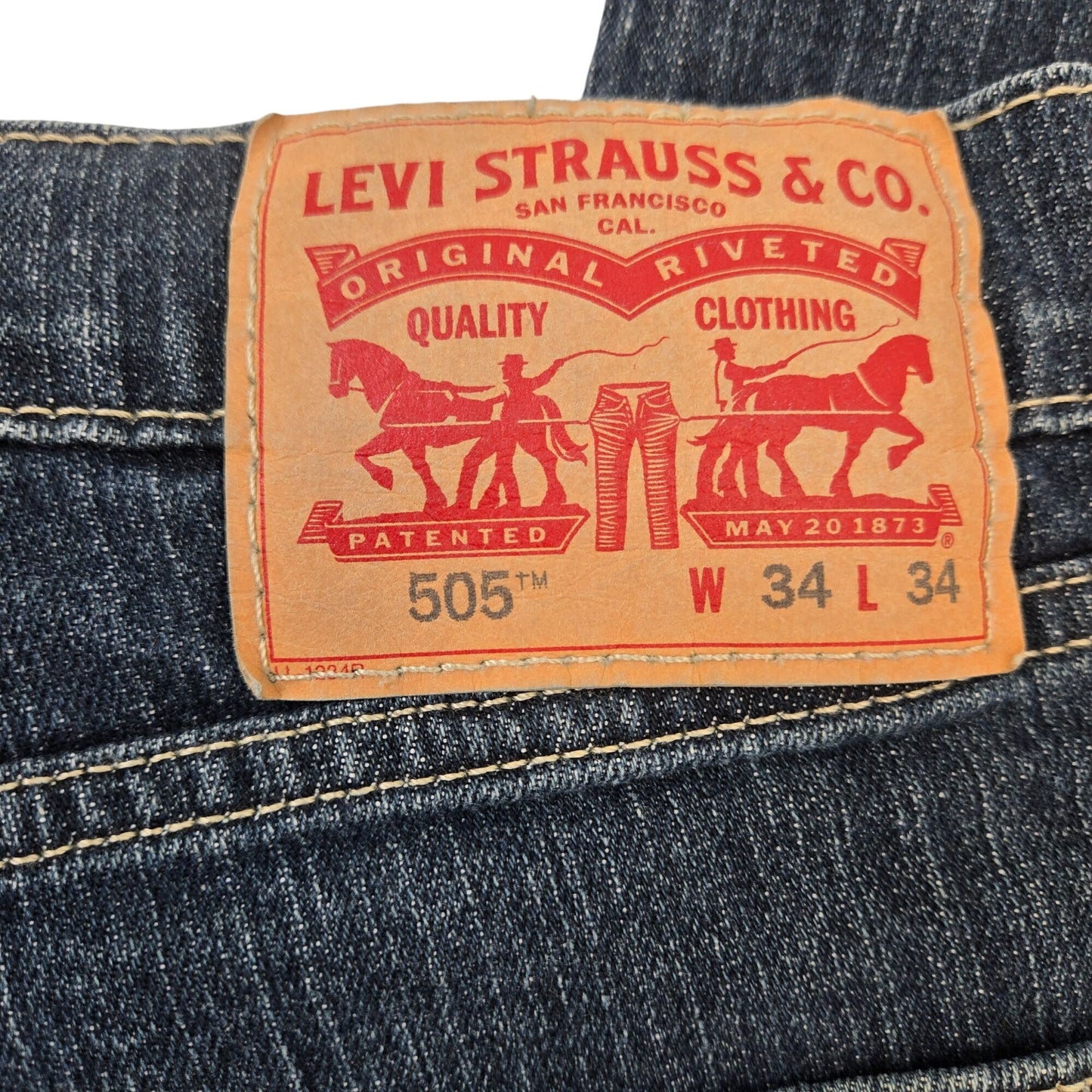 Levi's 505 Whiskered Straight Leg Jeans Size 34x34