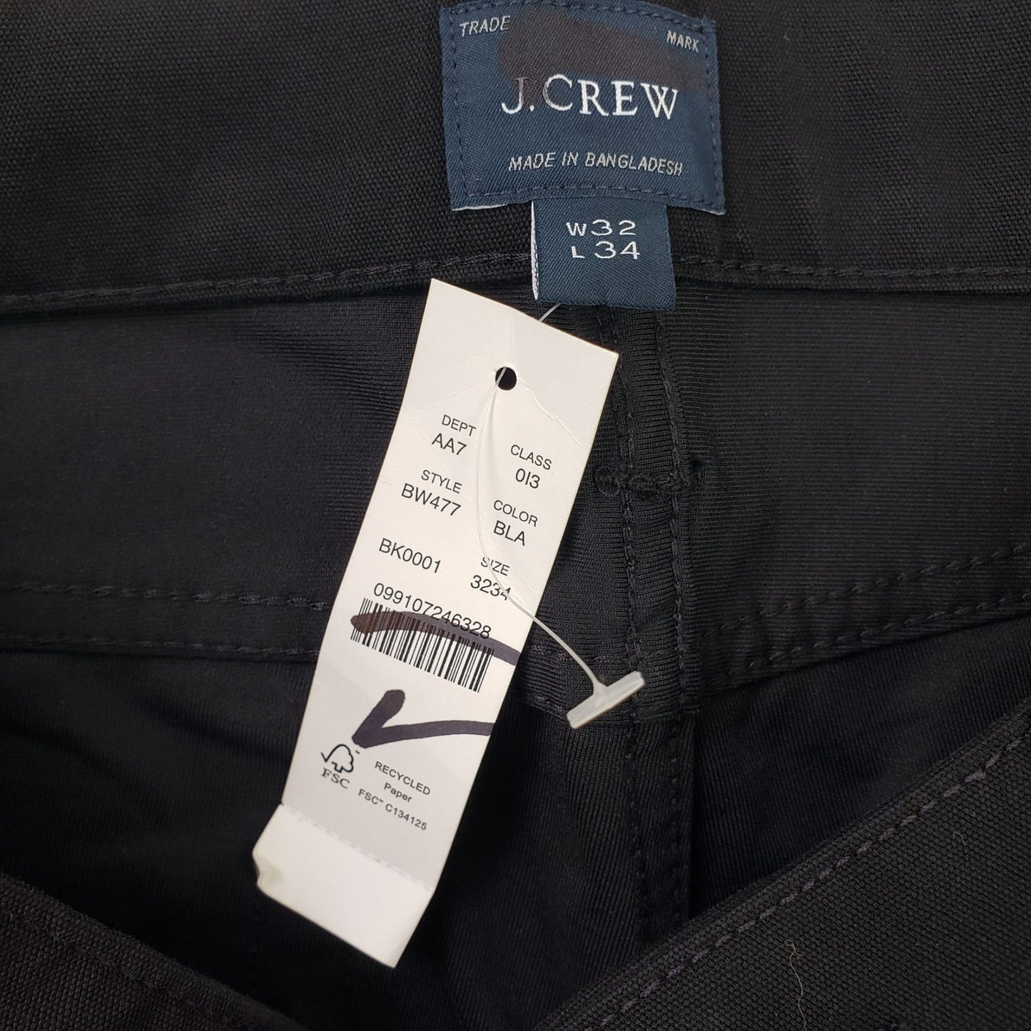 NWT J. Crew 5 Pocket Canvas Straight Leg Jeans Size 32x34