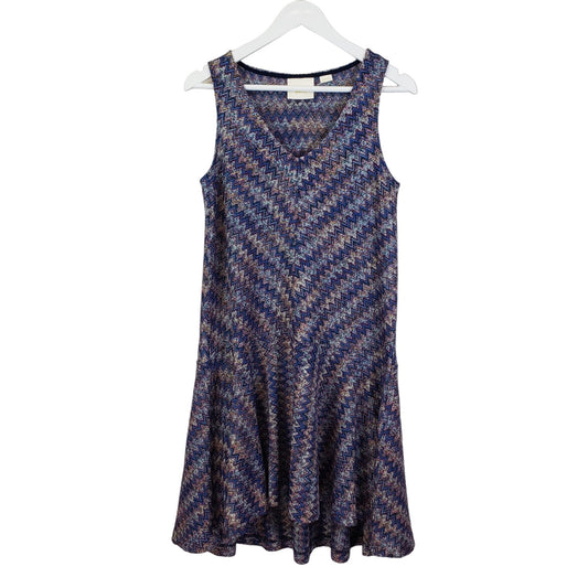 Anthropologie Maeve Westwater Knit Zig Zag Drop Waist Dress Size XS