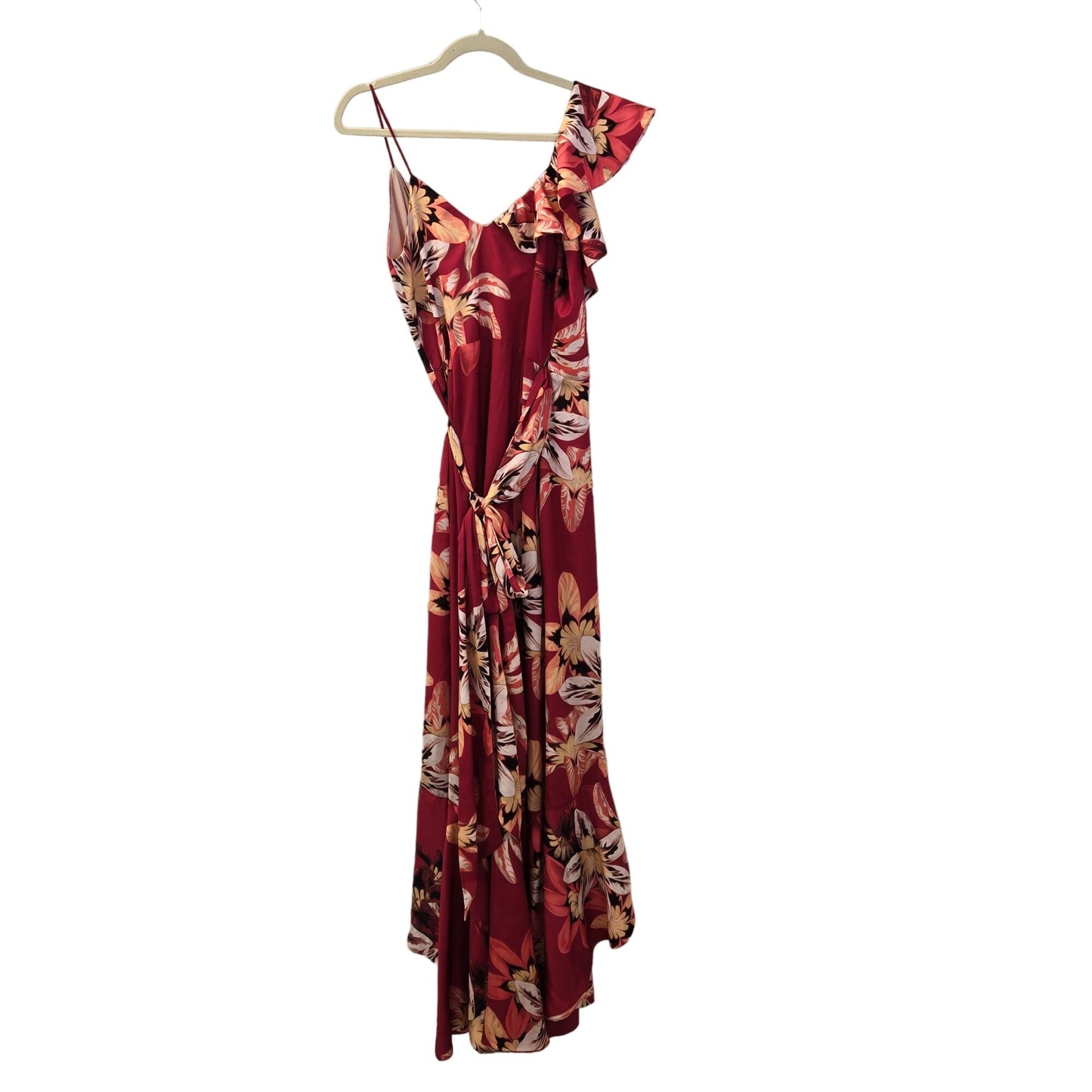 NWOT PatBO Floral Carmen Maxi Wrap Dress in Deep Pink Size 6