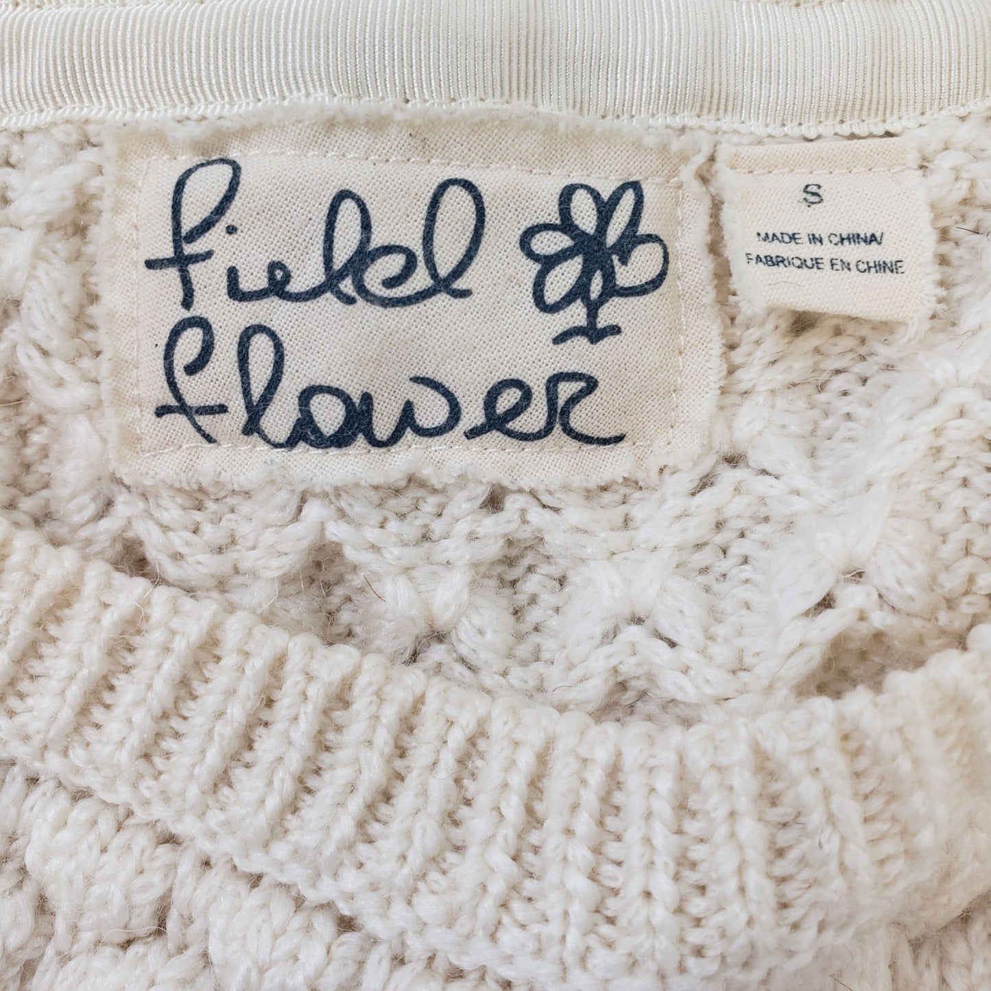 Anthropologie Field & Flower Bubble Knit Wool & Mohair Blend Sweater Size Small